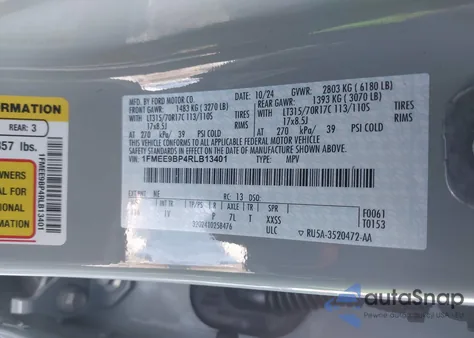 2024 Ford Bronco Badlands z USA, uszkodzony, nr VIN 1FMEE9BP4RLB13401